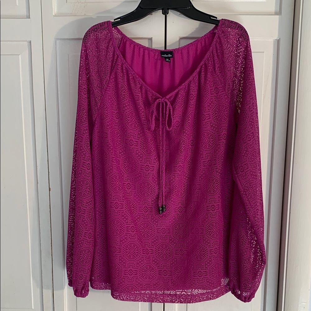 Rafaella Lavender Lace Blouse EUC